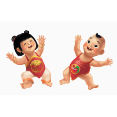 可爱的中国风肚兜娃娃