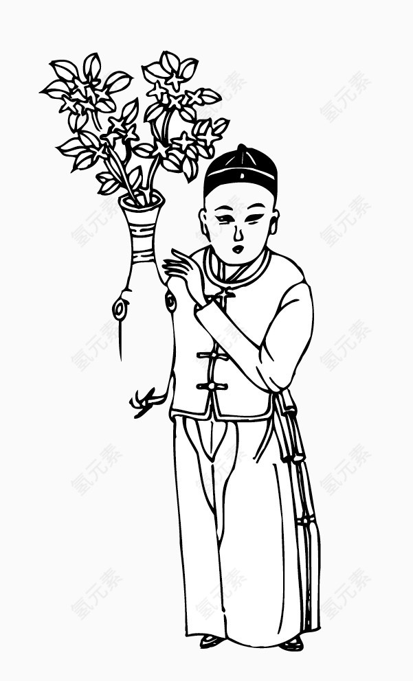 拿花瓶的男孩