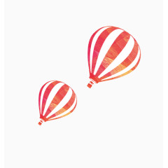 手绘水彩热气球