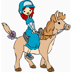 矢量骑马的女孩