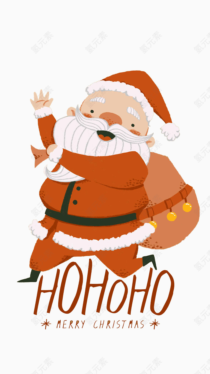 清新可爱儿童手绘插画圣诞老人