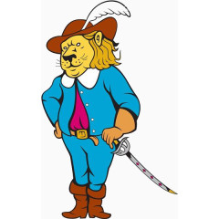 卡通狮子头人身素材