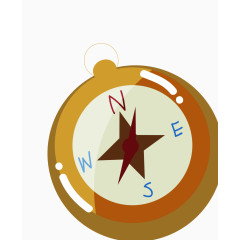 矢量彩色卡通指南针