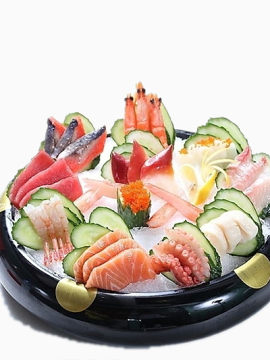 刺身拼盘矢量图