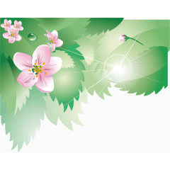 绿色漂亮可爱春季迎春素材