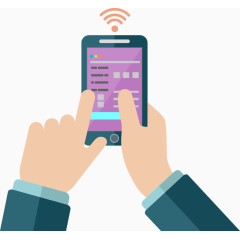 矢量双手玩手机