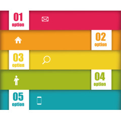 矢量创意设计横向数字目录分布图