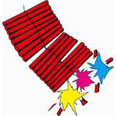 爆炸的红色鞭炮矢量