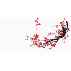 水墨风格油墨画梅花