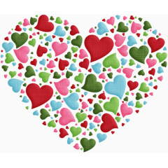 漂浮爱心装饰的大爱心