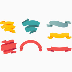 彩色装饰飘带元素