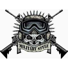 矢量枪枝和骷髅