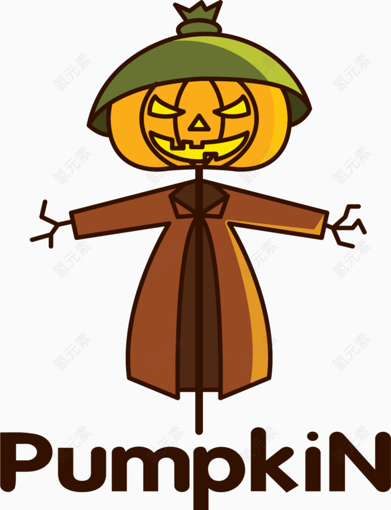 南瓜头女巫稻草人