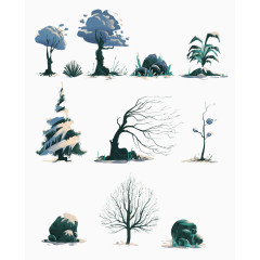 手绘树木素材