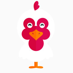 动物扁平白色卡通火鸡