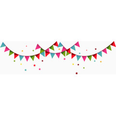 矢量手绘小彩旗