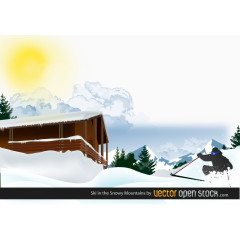 冰天雪地滑雪素材