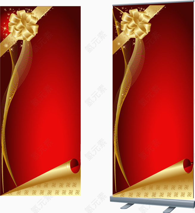 红色宣传牌矢量