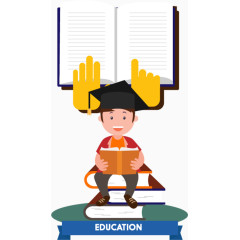 人在读书学习矢量素材