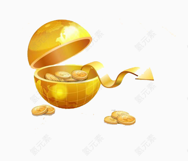 金色质感3D经济元素