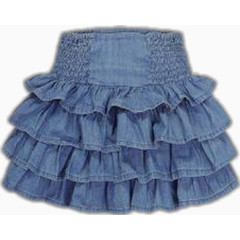 蓝色牛仔半身裙