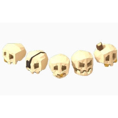 各角度纸质骷髅骨头