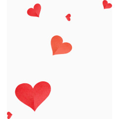 漂浮红色剪纸桃心