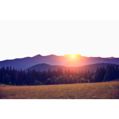 唯美山脉田野景色