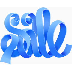 矢量蓝色丝带促销