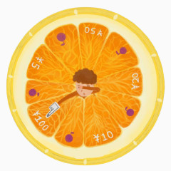 卡通橙子时钟