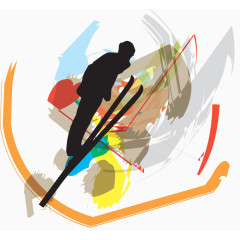 腾空的滑雪运动员