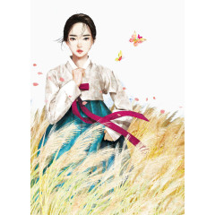 朝鲜女孩插画