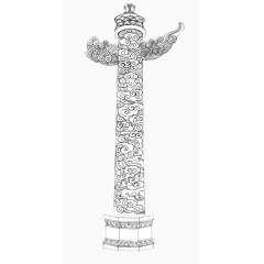 天安门柱子卡通矢量