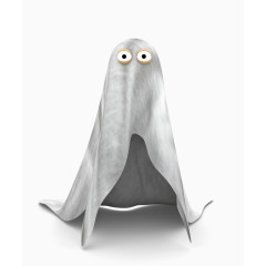 万圣节披着白布的小鬼