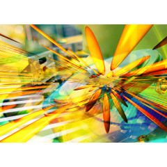 科技未来 炫彩 彩条 圆台