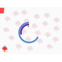 粉色小树系列PPT背景