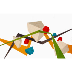 各种不规则几何体组成的图案