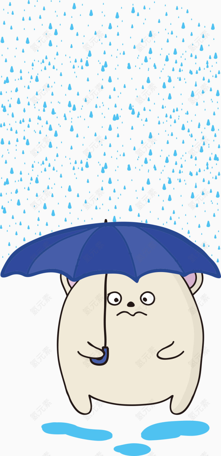 打雨伞的小动物