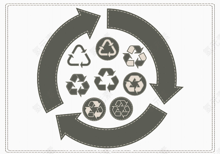 矢量节能回收图标合集