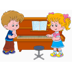 弹钢琴的小孩子