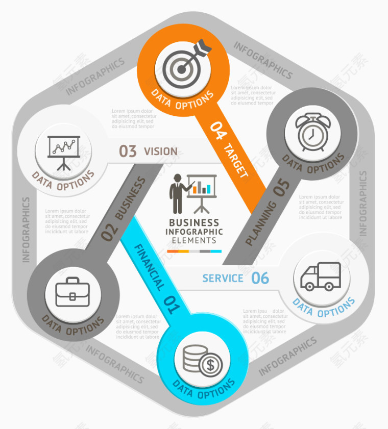 创意矢量ppt素材分类扁平素材