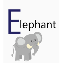 浅蓝色矢量卡通大象