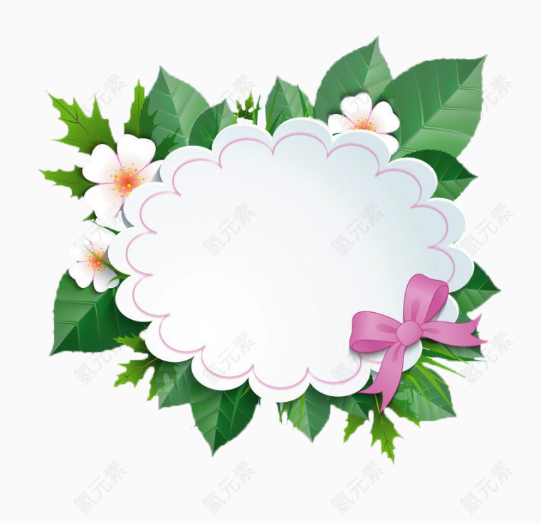 鲜花底纹边框