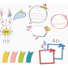 矢量小兔子与对话框