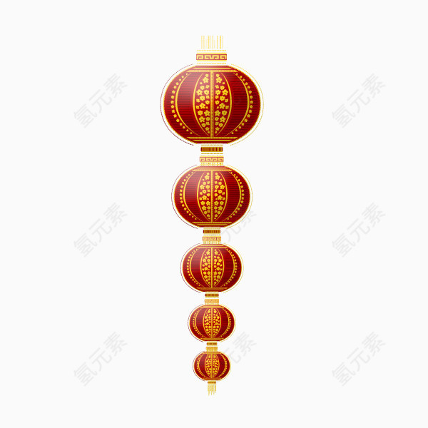 元宵元旦春节新年红灯笼串