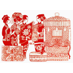 结婚的红色轿子