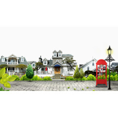 别墅小区住宅背景