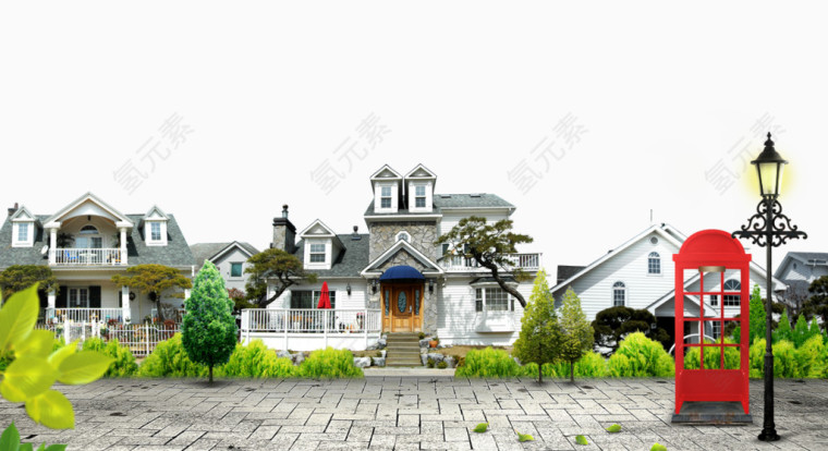 别墅小区住宅背景