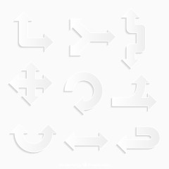 白色纸质箭头设计矢量素