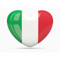 创意爱心意大利国旗标志装饰